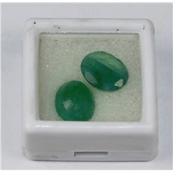 PAIR OF NATURAL GREEN EMERALDS