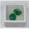 Image 1 : PAIR OF NATURAL GREEN EMERALDS