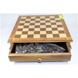 WOODEN CHESS SET 15" X 15"