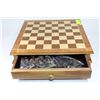 Image 1 : WOODEN CHESS SET 15" X 15"