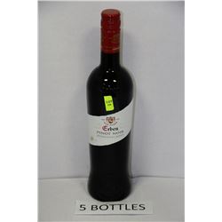 FIVE 750ML BOTTLES OF ERBEN PINOT NOIR 11.5%