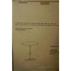 ROUND GLASS TABLE - ADJUSTABLE HEIGHT