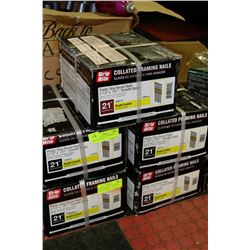 FIVE CAES OF GRIP RITE 2 1/2" PLASTIC STRIP NAILS