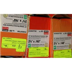 THREE BOXES OF SIMPSON 2 1/2" NAILS