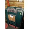 Image 1 : 3 GREEN CARD TABLES WITH 10 FOLDING CHAIRS