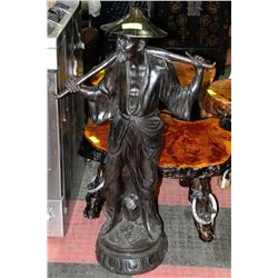 #43 METAL 3' CHINESE MAN STATUE
