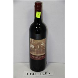 THREE 750 ML BOTTLES BAROSSA SHIRAZ RED WINE