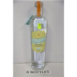 EIGHT 750ML BOTTLES OF PRAIRIE ORGANIC VODKA 40%