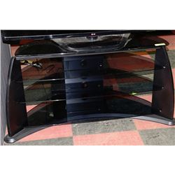 BLACK GLASS 4-TIER TV STAND