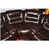 Image 3 : NEW CHOCOLATE BROWN LEATHER RECLINING SECTIONAL