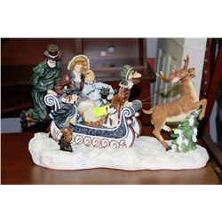 ORNAMENTAL SLEIGH WITH CAROLLERS