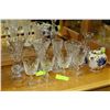 Image 1 : 5 CRYSTAL VASES WITH 4 MATCHING CRYSTAL GLASSES