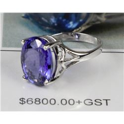 14KT WHITE GOLD TANZANITE RING