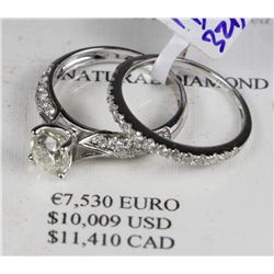 14KT GOLD DIAMOND RING SET MSRP $11,410