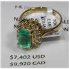 Image 1 : 10KT GOLD EMERALD, DIAMOND RING MSRP $9920