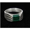 Image 1 : VINTAGE MENS STERLING SILVER WITH MALACHITE STONE