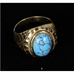 MENS CUSTOM MADE 10K YELLOW GOLD WITH LARGE