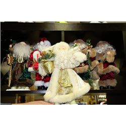 FIVE ASSORTED SANTA ORNAMENTS