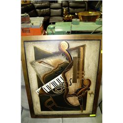 GOLD LEAF ABSTRACT MUSICIAN WALL ART