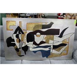 GOLD & SILVER LEAF EGGSHELL ABSTRACT WALL ART