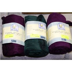 3 ASST FLEECE THROW BLANKETS