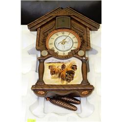 WOOD CARVED STYLE LIBERTY WALL CUCKOO CLOCK