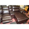 Image 2 : LARGE BROWN LEATHER ELECTRIC RECLINING