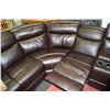 Image 3 : LARGE BROWN LEATHER ELECTRIC RECLINING