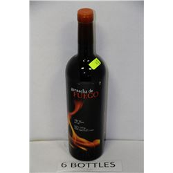 SIX 750 ML BOTTLES OF GARNACHA DE FUEGO RED WINE