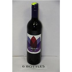 SIX 750ML BOTTLES OF SHIRAZ PALM COVE 13.5%