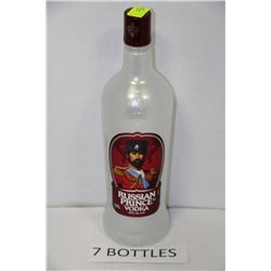 SEVEN 1.14 LITRE BOTTLES OF RUSSIAN PRINCE VODKA