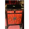 Image 1 : RED AND BLACK HANDPAINTED 2-DOOR 2-DRAWER