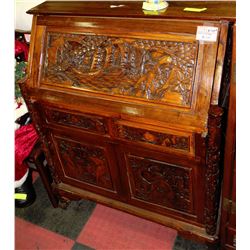 WOOD CARVED WRITING DESK