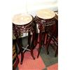 Image 1 : PAIR OF WOOD CARVED MARBLE TOP PLANT STANDS