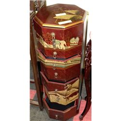 HANDPAINTED 8-DRAWER JEWELLERY PEDESTAL