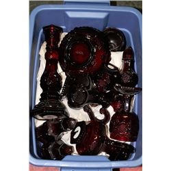 SMALL TOTE WITH ESTATE CRANBERRY GLASS COLLECTION