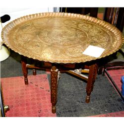 ANTIQUE ROUND COPPER TOP TABLE