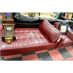 NEW RED LEATHERETTE CHAISE LOUNGE CHAIR (6' LONG)