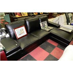 NEW BLACK LEATHERETTE L-SHAPE SECTIONAL