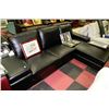 Image 1 : NEW BLACK LEATHERETTE L-SHAPE SECTIONAL