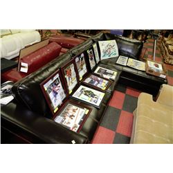 NEW BLACK LEATHERETTE L-SHAPE SECTIONAL