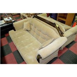 PAIR OF ESTATE FABRIC LOVE SEATS 61" LONG