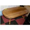 Image 1 : OAK OVAL SHAPE COFFEE TABLE 48" LONG X 22" WIDE