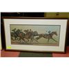 Image 1 : FRAMED HOWARD L BATTLE HORSE RACER PICTURE