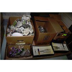 LARGE FLAT OF MISC INCLUDING WEDDING GLASSES,