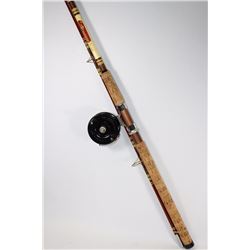 ANTIQUE 1930S MOHAWK 9.5' ROD WITH ALVEY REEL