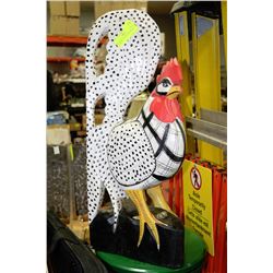 HANDMADE OVERSIZED ROOSTER FIGURINE