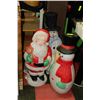 Image 1 : 3 OUTDOOR LAWN ORNAMENTS - 1 SANTA & 2 SNOWMEN