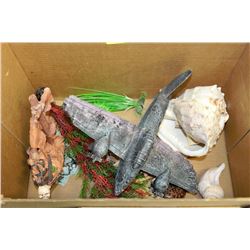 BOX OF AQUARIUM SUPPLIES