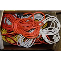 BOX OF EXTENSION CORDS